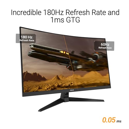 ASUS TUF Gaming 31.5” 1440P Curved HDR Gaming Monitor (VG32WQ3B) – QHD (2560 x 1440), 180Hz, 0.5ms, 1500R, Extreme Low Motion Blur, FreeSync, 90% DCI-P3, Shadow Boost, DisplayWidget, 3 yr Warranty by ASUS - Image 3