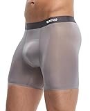 KAYIZU Men's Underwear Breathable Cool and Quick-Drying Boxer Briefs Grey Medium