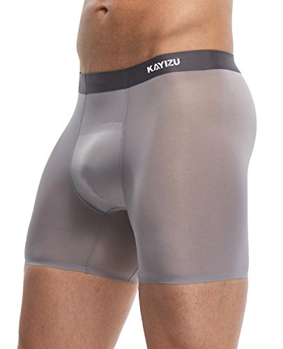 KAYIZU Men's Underwear Breathable Cool and Quick-Drying Boxer Briefs Grey Medium