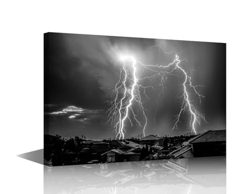 Fresque murale d'orage pour salon design et ambiance feutrée
