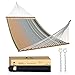 Patio Watcher 14 FT Quick Dry Hammock with Double Size Solid Wood Spreader Bar Outdoor Patio Yard Poolside Hammock with Chains, Waterproof and UV Resistance, 2 Person 450 Pound Capacity