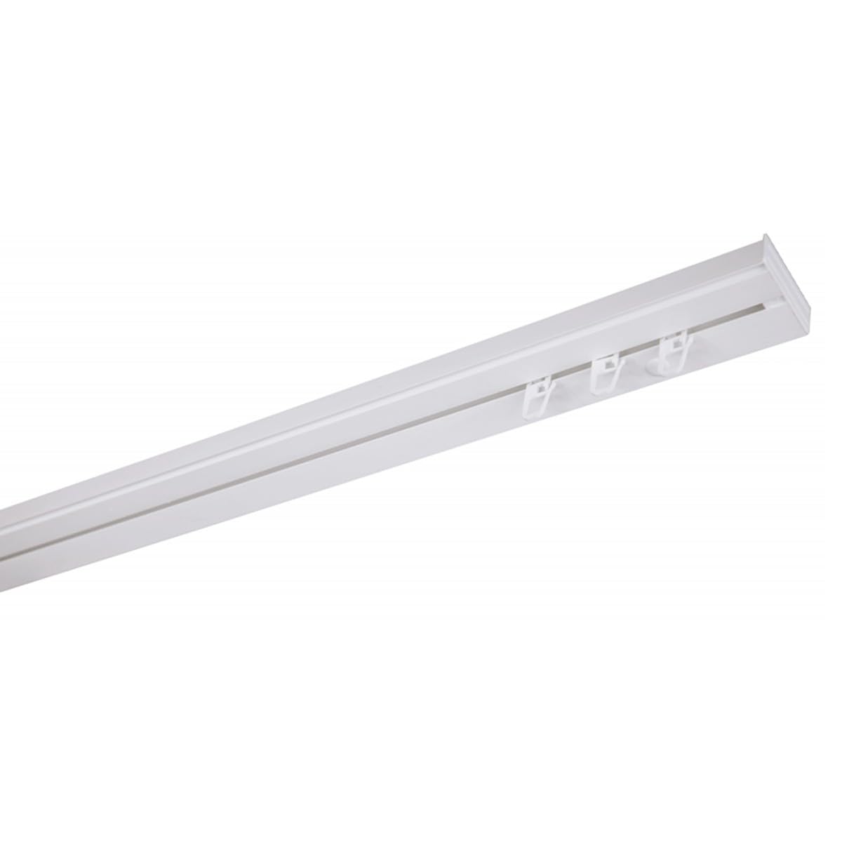 Mon Mobilier Design SIMI Rail de Plafond Tringle en PVC pour Rideaux à Crochets Blanc Monorail Droit 360 cm