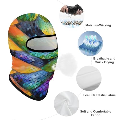 Balaclava Mask for Men Balaclava Ski Mask Rainbow Fish Scale Winter Face Mask Face Cover for Cycling miniatura 3