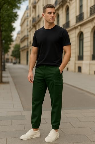 Image of Veirdo 100% Pure Cotton Regular Fit Mid Rise Trackpants with Side Pocket for Men & Boys