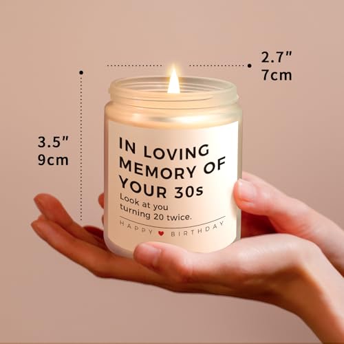 Giftasy Funny 40th Birthday Gifts for Women Men - Handmade Lavender Candle - 40 Year Old Birthday Gifts for Women Men Mum Dad Wife Husband Friend Sister Auntie, Happy 40th Gift Ideas - Image 5