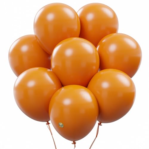 Image of AFTERLOON Biodegradable Natural Rubber Latex Balloons 24 pcs Orange 10 Inch, Plastic-Free Alternative Matte Color Durable Thickened Extra Strong Helium Float, Multicolor ballon Globos Decor De