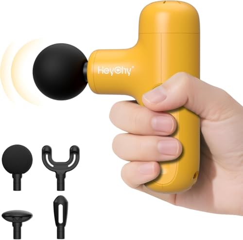 HEYCHY Super Mini Massage Gun, Deep Tissue Massager, Travel Compact Massage Gun, Outdoor Full Body Recovery And Relief, Usb Charging, 5 Speed, R