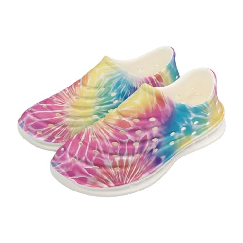 Clogs Boys Girls Kids Trendy Tie-dye Garden Shoes Slip on Sandals Water Summer Shoes for Outdoor Beach Pool