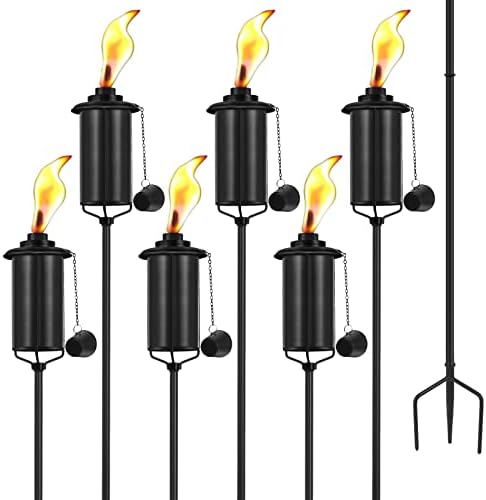 SNOGSWOG 6 Pack Garden Torches, 16 oz Metal Torch for Outside wit...