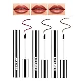 3 Colores Peel Off Lip Stain, Perfilador Labios y Delineador Labios Larga Duración, Lip Stain Hidratante y Perfilador Labios Despegable para Mujer (Marrón Claro/Oscuro/Borgoña)