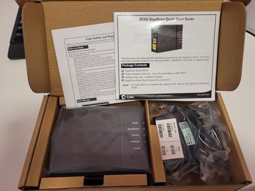 Generic Calix 100-04255 GigaPoint 803G Fiber Optical Network Terminal Modem, black