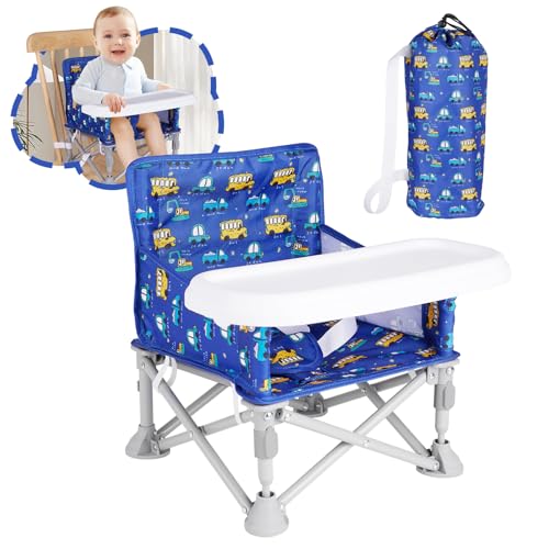 Otrolepota Portable Baby Chair, Folding Booster Seat with Tray for Dining Table Compact Camping...
