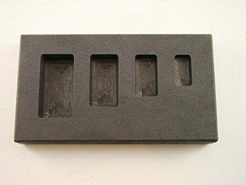 1/4-1/2-1-2 oz High Density Graphite Gold Bar Mold 4-Cavitiy Combo-Silver Copper