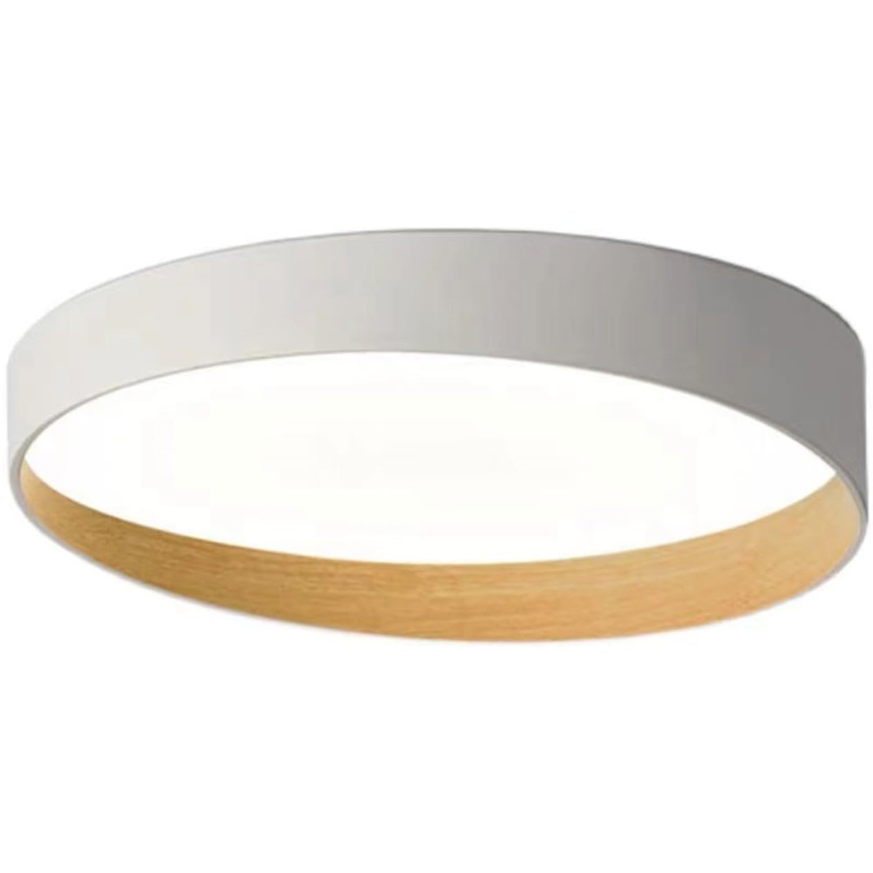 Nowoczesna i minimalistyczna czarna lampa sufitowa LED do sypialni | Okrągła lampa sufitowa LED 50 cm, 36 W, z abażurem akrylowym 3CCT, prosta i podtynkowa. Idealny do jadalni i salonu.
