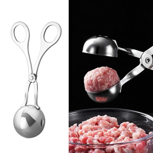 1 PCS Kitchen Stainless Steel Meatball Manual Scoop for Making Perfect Meatballs, Food Mold Kitchen Meatball Forming Tool,Medium