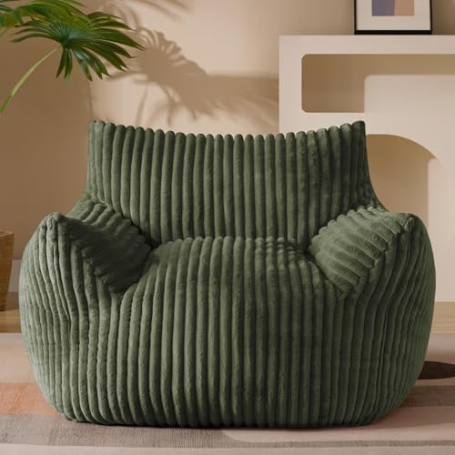 Giant Plush Bean Bag Chair for Adults with Armrests - Oversized C...
