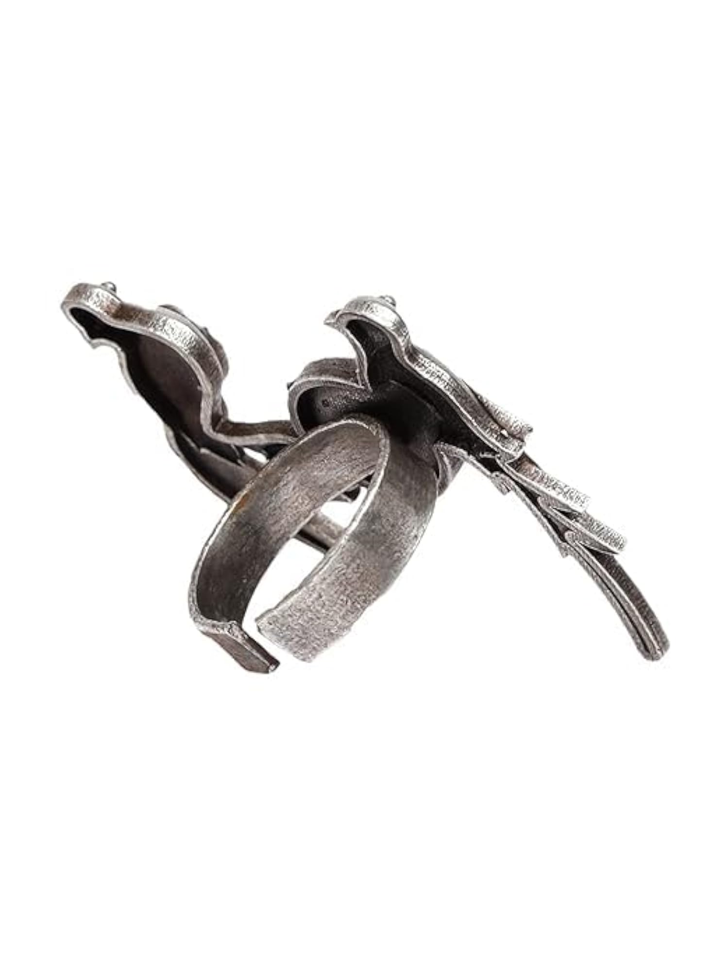 Women's Adjustable Oxidised German Silver Peacock Cocktail Ring