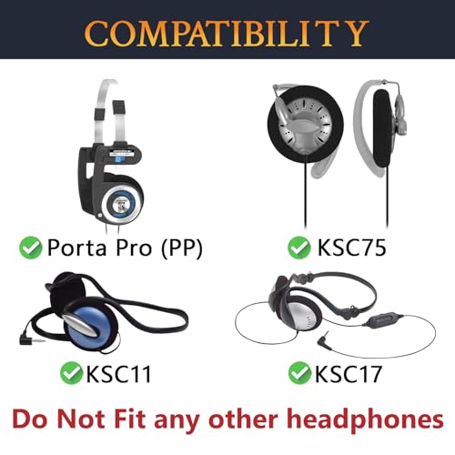 Image of SOULWIT 6 Pcs Replacement Earpads for Koss Porta Pro, KSC11, KSC17, KSC75 Headphones, Soft and Durable Sponge Ear Pads Cushions with High-Density Foam - Black