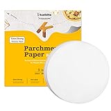 Katbite Parchment Rounds 200Pcs, 9 Inch, 4'6'7'8'10'12' Parchment Paper Rounds Available, Uses for Cake Baking, Air Fryer Liners
