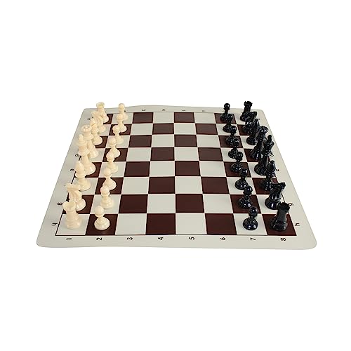 Jeu d'échecs roll up 20 pouces marron finition haut de gamme Double Queen - 3