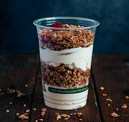 Vasos Compostables Transparentes- 480ml-16oz- Impresos con sello con tinta biodegradable- 25 unidades/paquete Cover