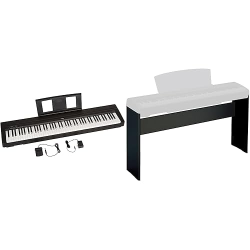 YAMAHA P71 88-Key Weighted Action Digital Piano with Sustain Pedal and Power Supply (Amazon-Exclusive) & L85 Keyboard Stand, Black