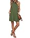 AUSELILY Women's Summer Dress Sleeveless Floral Mini Dresses with Pockets Bohemian Dress 2025 New Army Green S