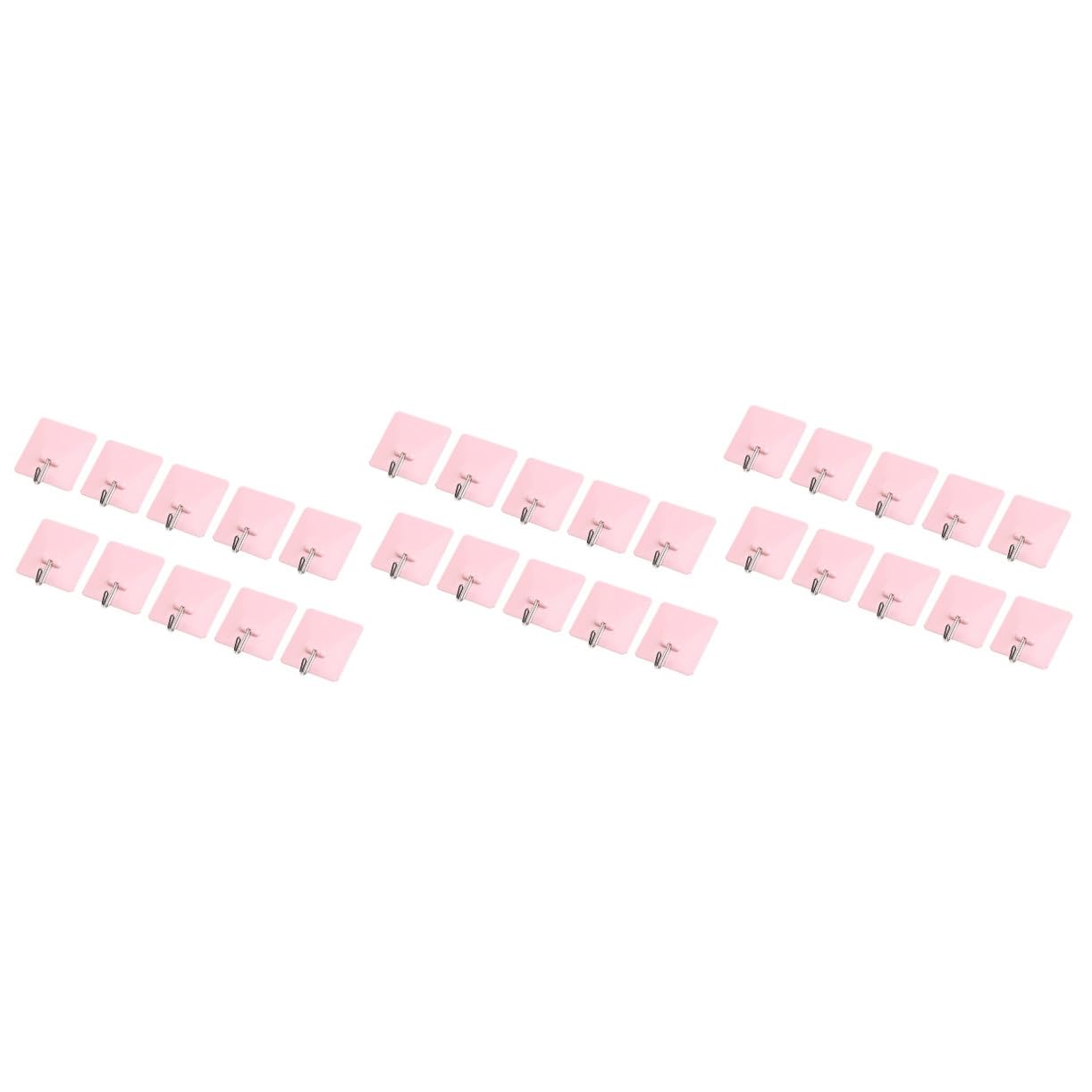 PRETYZOOM 30piezas Ganchos Adhesivos Prácticos De Colgadores Sin Clavos Ganchos Para Llaves y Bolsas Soporte De Pared Para Cocina y Baño Color Rosa