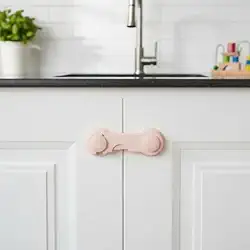 Kit 6 Travas Porta Gaveta Geladeira Adesivo 3M (Rosa)