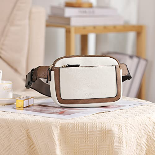 Sac banane en cuir végétalien bicolore avec sangle réglable femme - 7