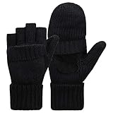 Bequemer Laden Winter warme Fingerlose Strickhandschuhe Wolle Cabrio Handschuhe Handschuh für Männer Frauen