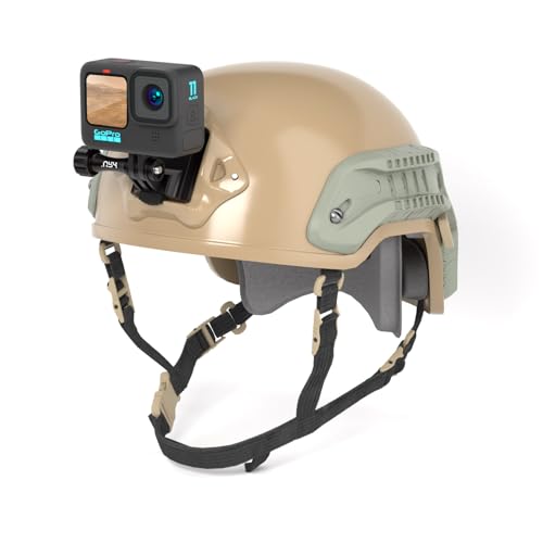 Image of HSU Aluminum NVG Helmet Mount with Aluminum Thumbscrew Compatible with GoPro Hero 13 /12 /11 /10 Black, Hero 9 /8 /7 /6 /5, Tactical Helmet for DJI Osmo Action 2, Insta360 ONE R /AKASO and Most Action Cameras