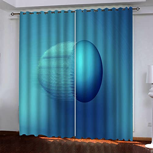 Cortinas Infantiles Niña Niño Bebe Habitacion Opacas para Ventanas Bola Azul Sencilla 140X160Cm Cortinas Salon Modernas Dormitorio Juvenil 2 Piezas Cortinas Opacas Termicas Aislantes Frio Y Calor