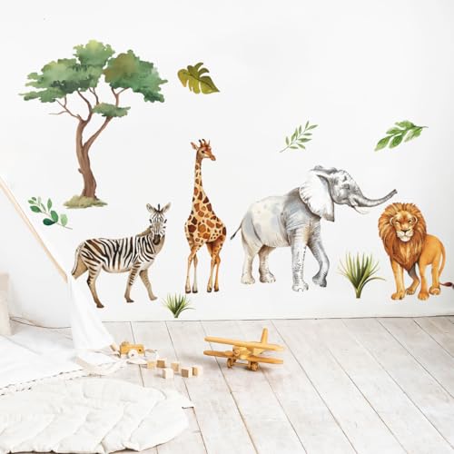 Vinilo decorativo infantil animales safari 24 x 36 pulgadas