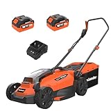 Maxlander Cordless Lawnmower,33cm Electric Lawn Mower with Brushless Motor,5-Position Height Adjustment, 36V (2x18V) 4.0Ah Battery and Charger Included