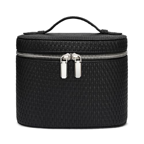honitty Makeup Bag, Travel Make up Case with Compartments and Handle, Portable Cosmetic Organizer Bags,Toiletry Bag for Women
