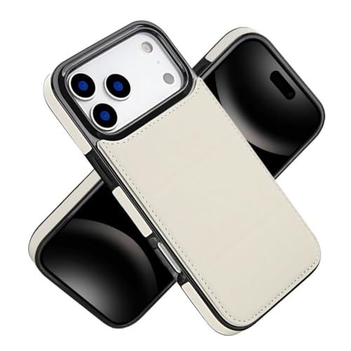 Étui portefeuille iPhone 17 Pro Max en cuir synthétique blanc pour le bureau