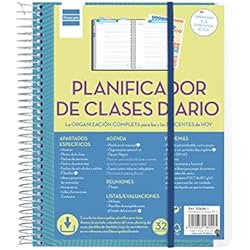 Finocam - Planificador de Clases Diario Docente español, Tamaño de hoja 4º (155x212mm)