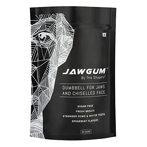 Image of JAWGUM 8g each Chewing Gum for Double Chin Reduction, Chiselled Sharp Jawline, Reduce Face Fat Exercise for Muscle of Jaw & Toned Face, 30 pack