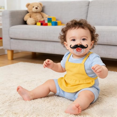 Image of Funny Baby Pacifiers,Mustache Pacifiers 0-18 Months for Babies,Mustache Binky,Gift for Newborns,Infants,Toddlers,Baby Boys,BPA Free(Mustache Pacifiers)