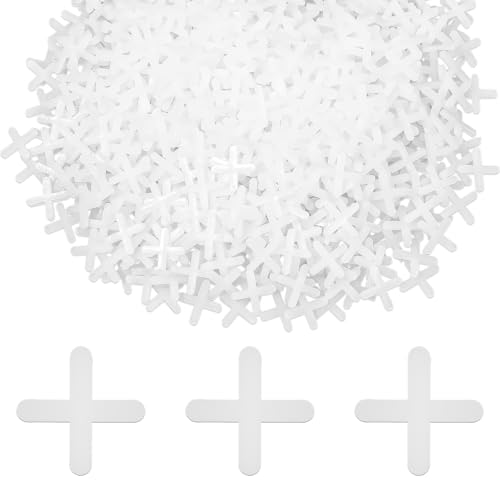 DOPENSPI Lot de 1000 croisillons de carrelage blancs en polypropylène de 3 mm - Entretoises pour un positionnement précis - Joints de carrelage décoratifs - Aide à la pose de carrelage mural et de sol