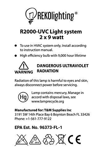 Image of REKO Lighting R2000 Air Purifier Whole House Uv uvc Light in Duct for HVAC Ac (Air Conditioning) Duct (Pack of 3)