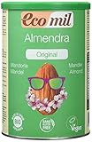 EcoMil - Bebida Vegetal de Almendra BIO, Leche en Polvo, Soluble, Leche de Almendras Instantánea, Sin Azúcares Añadidos, Sin Gluten, Vegana, Ecológica - 400 g