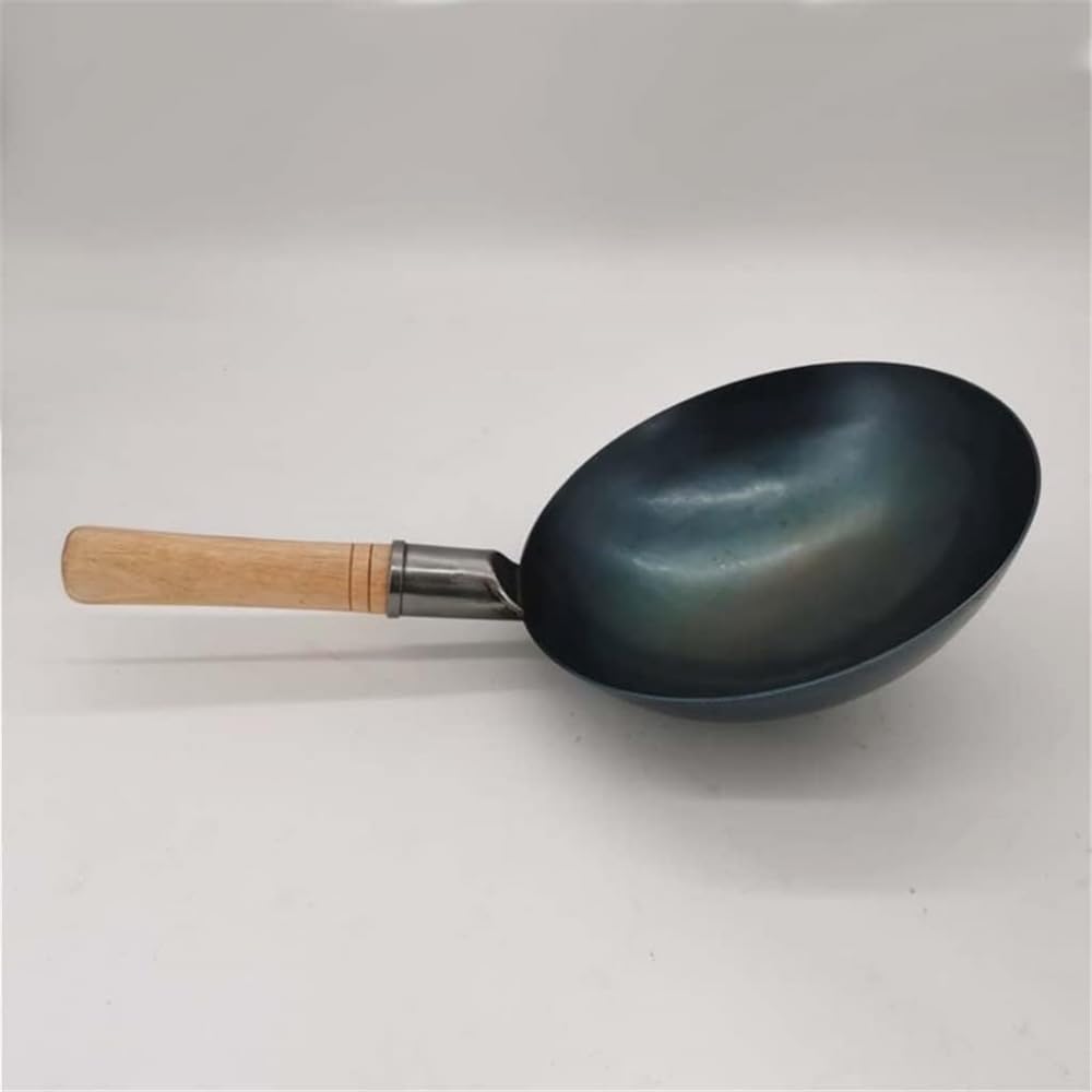 Wok En Fer Traditionnel Chinois Fait à La Main - Poêle En Fer Non Revêtue - Cuisinière à Gaz Et à Induction - 36 Cm
