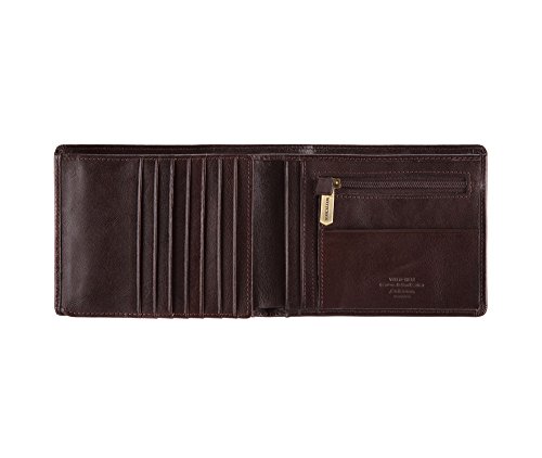 Geldbörse aus Rindsleder | Collection: Arizona | aus hochwertigen Materialien | elegant und klassisch | Braun | 13x10.5 cm2