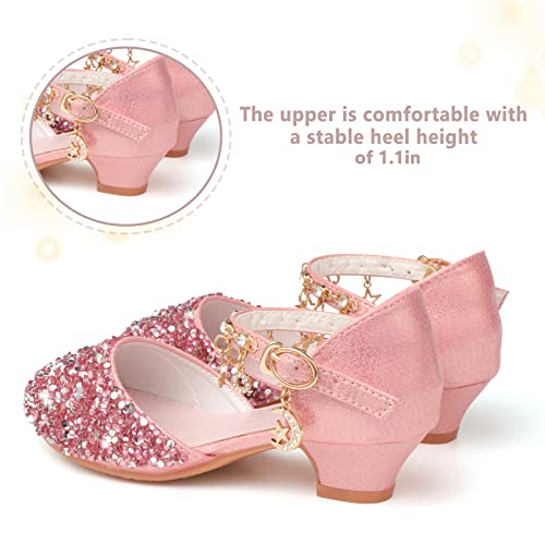 Princess Dress Shoes for Girls - Toddler Sandals with Flower Design for Wedding Party & High Heels3