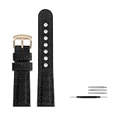 REFKIT Cinturino da Polso in Pelle di Nylon da 22 mm for Citizen for energia cinetica Leggera for BN0190 for BN0191-80LBN-17E for Cinturino da Uomo Cachi BN0193(Black Black)