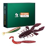 JOYGb Fishing Soft Lures Kit, Bass Baits Set, 115-Piece...