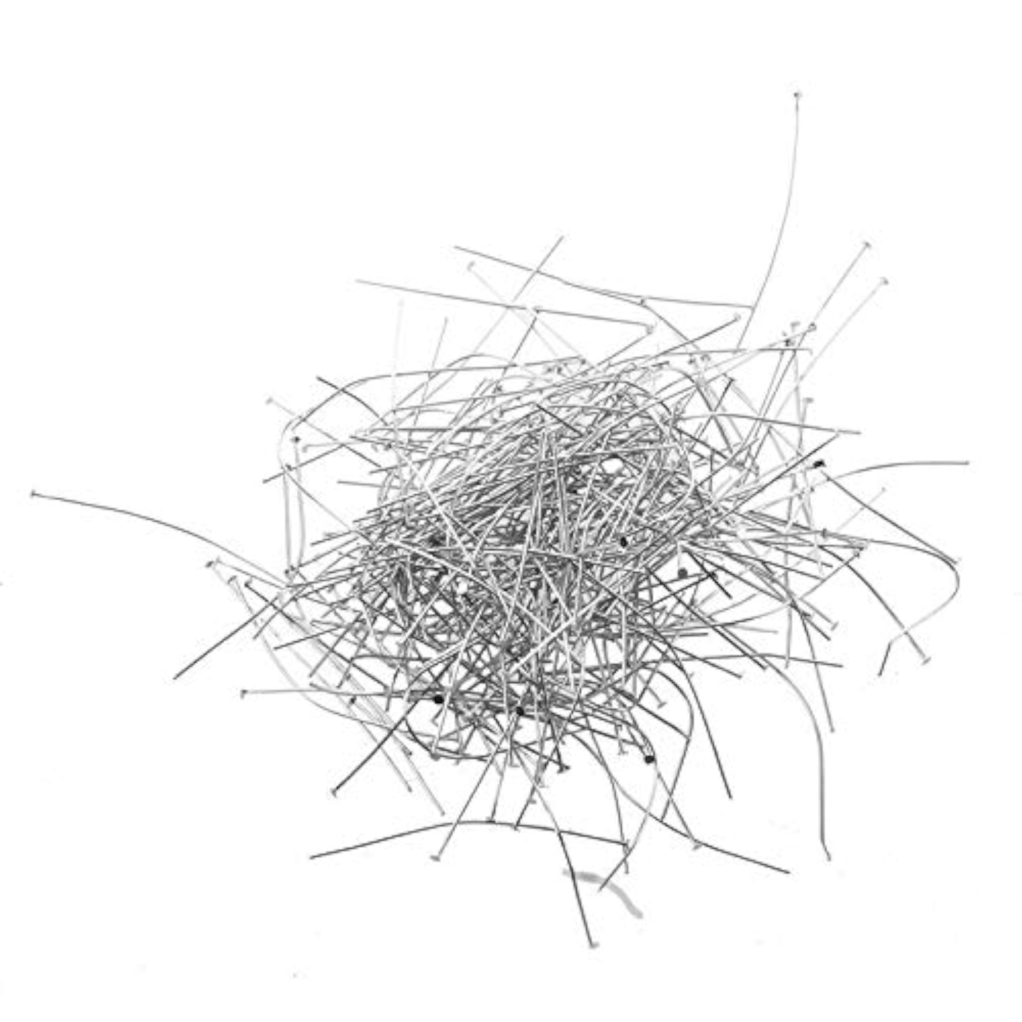 Silver Tone Head Pins, 200 Pcs, 0.7x70mm