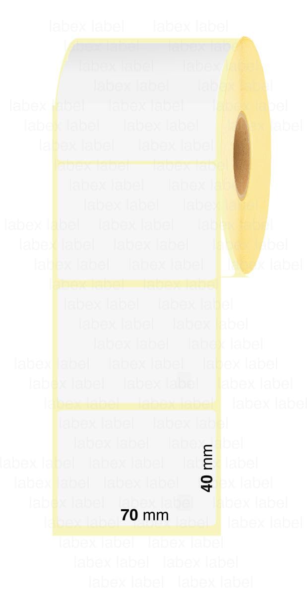 Etykiety termiczne 70x40 mm na rolce – Etykiety Termiczne Magazynowe Opakowanie Zbiorcze – 5 rolek 5000 etykiet – Bez taśmy – TSC Godex kompatybilne – Labex Label